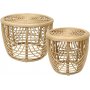 Heden Couchtisch-Set 60/40 cm - Rattan/natur