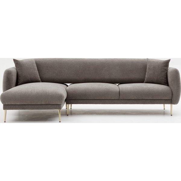 Simena Diwansofa links - Grau/Gold