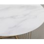 Tiffany Falcon Couchtisch - Messing / Weies Marmorglas