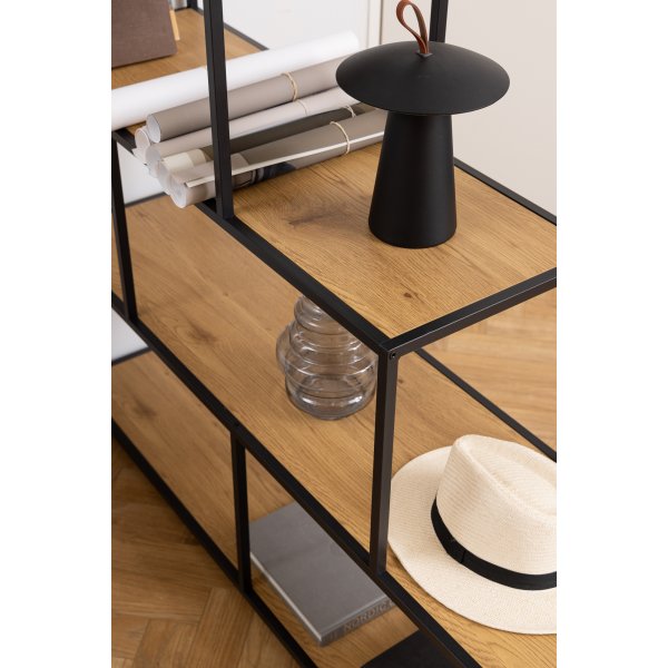 Seaford Bcherregal 135x150 cm - Eiche/schwarz