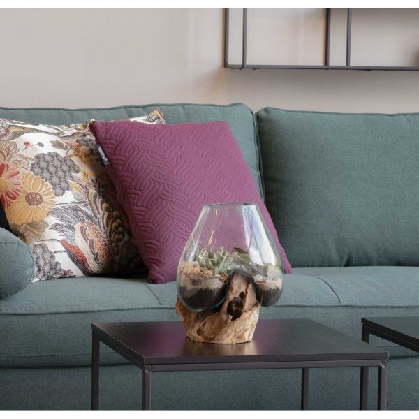 San Marino Wassertropfenvase - Teak/Glas - 15-20 cm