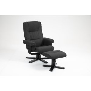 Oslo Reclinersessel mit Hocker - Cortina schwarz