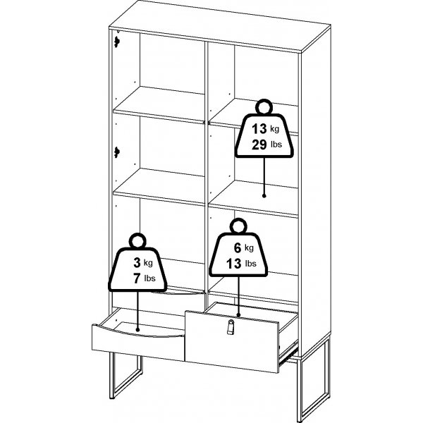 Stoppelvitrine - Schwarz/Eiche