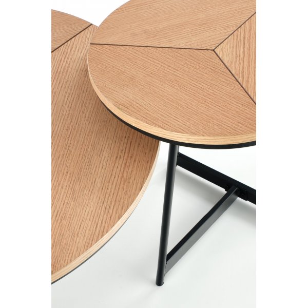 Polos Couchtisch 80 cm - Eiche/schwarz