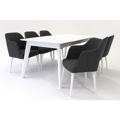 Sarek Esstischgruppe - Tisch inklusive 6 Sarek Stühle - Weiß