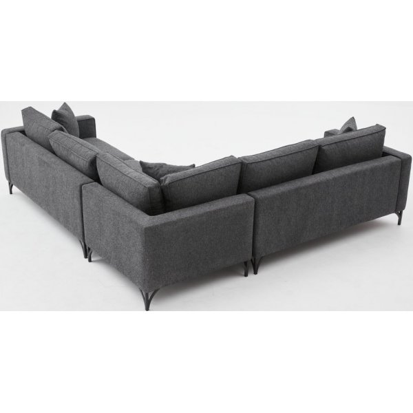 Berliner Ecksofa - Anthrazit/Schwarz