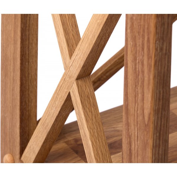 X-Bcherregal aus gelter Eiche, H 161 cm