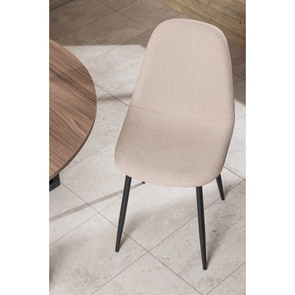 Bridge-Esszimmerstuhl - Beigefarbenes Boucl