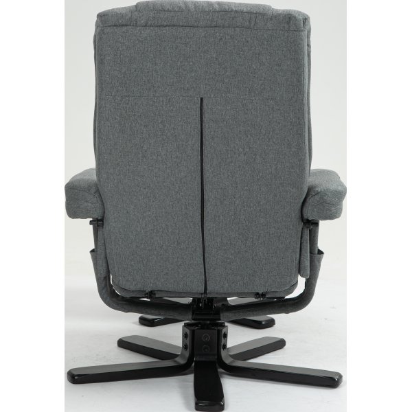 Relaxsessel mit Fuhocker grau - Oslo