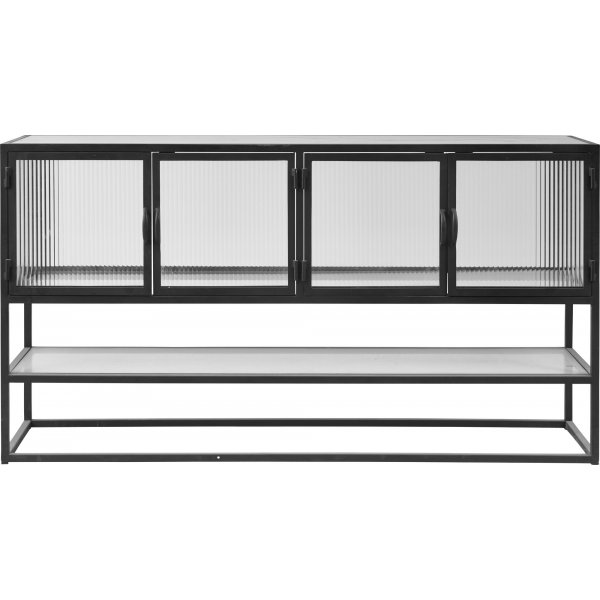 Harvard Sideboard mit Regal - Schwarz/Glas