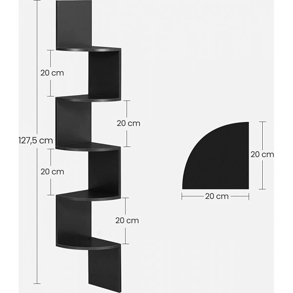 Damaskus-Bcherregal - Schwarz