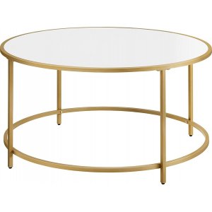 Katarina Couchtisch 84 cm - Wei/Gold