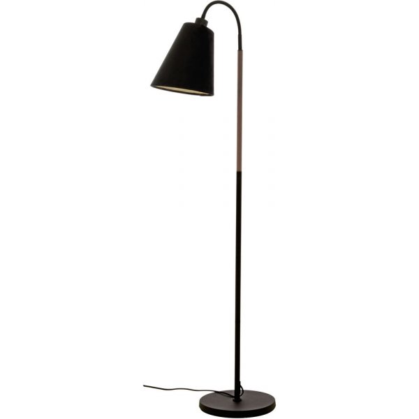 Stehlampe Ljusdal - Schwarz/Walnuss