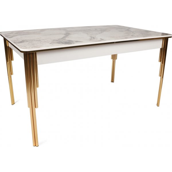 Dalmar Esstisch 147-182 cm - Gold/Weiß Dalmar Esstisch 147-182 cm - Gold/Weiß