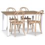 Lebensmittelgruppe Fr; Esstisch 140x90 cm - Eiche wei / gelt mit 4 Danderyd No.18 Sthlen Whitewash