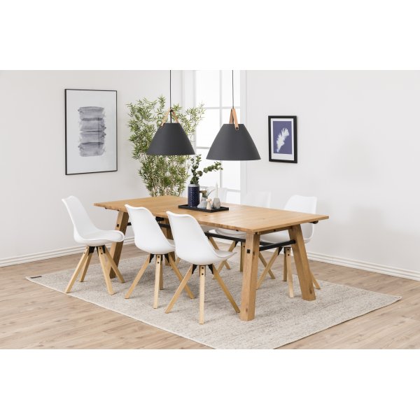 Dima Esszimmerstuhl - Weißes PU/Gummiholz Dima Esszimmerstuhl - Weißes PU/Gummiholz