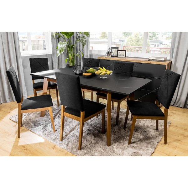 Antiker Esstisch 140-180 x 67,5 cm - Schwarz/Stirling-Eiche Antiker Esstisch 140-180 x 67,5 cm - Schwarz/Stirling-Eiche