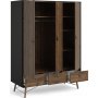 Ry Kleiderschrank - Schwarz/Walnuss