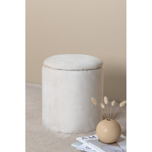Lotten Hocker - Beige Samt Lotten Hocker - Beige Samt