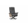 Relaxsessel mit Fuhocker aus echtem Schaffell, Graphitgrau/Whitewash - Ulla