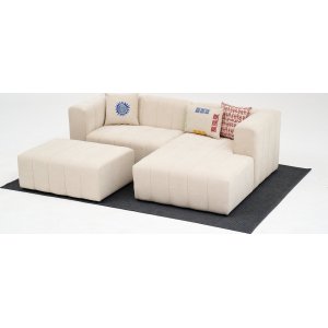 Beyza Mini-Diwansofa rechts - Creme