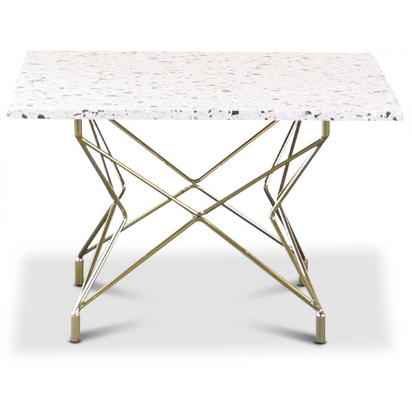 Terrazzo Couchtisch 75x75cm - Cosmos Terrazzo & MessingUntergestell