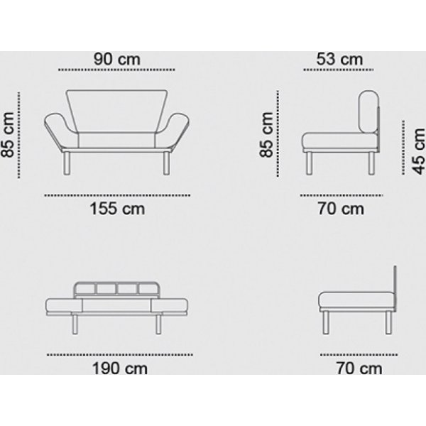 Nitta 2-Sitzer-Schlafsofa - Creme