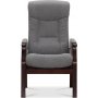 Bergen Sessel mit Hocker - Grauer Stoff