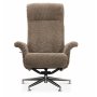 Relaxsessel mit Fuhocker in echtem Schaffell Eiche/Dunkelbeige - Ulla + Fleckentferner fr Mbel