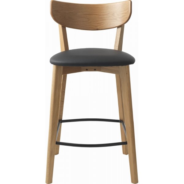 Tatomanto Thekenstuhl - Schwarzes PU/Eiche