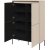 Trendschrank H140 cm - Beige/Schwarz