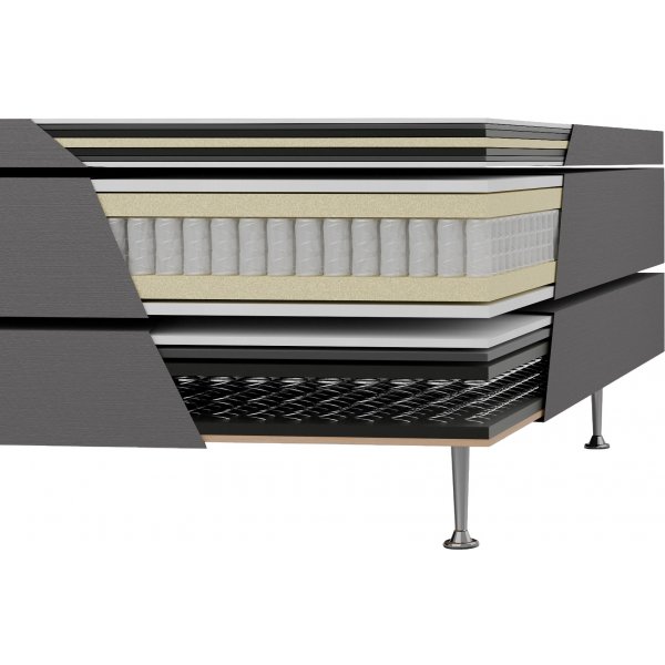 Bett 160x200 cm beige 5-Zonen