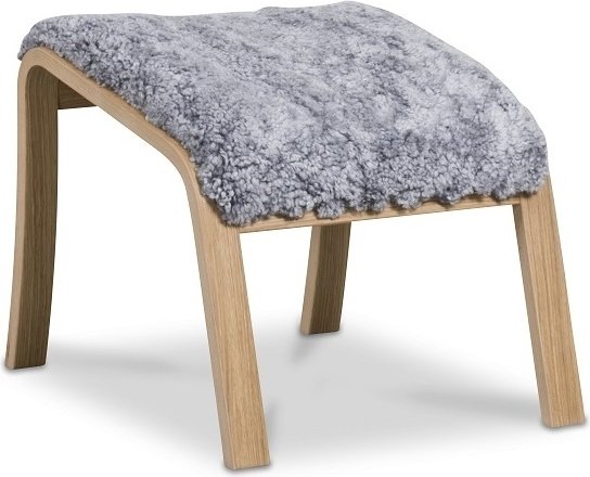 Fuhocker Frank aus Schaffell scandinavian grey - Gelte Eiche