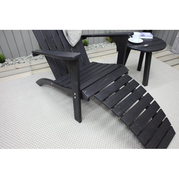 Kungshamn Liegestuhl mit Fußstütze - Schwarz Kungshamn Liegestuhl mit Fußstütze - Schwarz