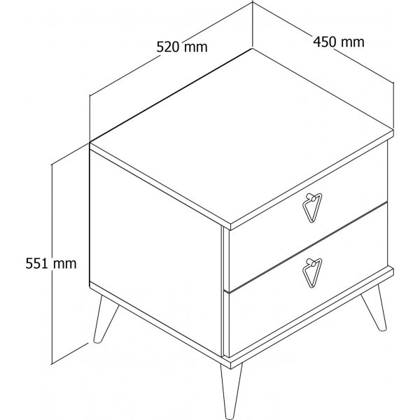 Versal-Nachttisch - Eiche