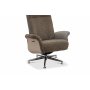 Relaxsessel mit Fuhocker in echtem Schaffell Eiche/Dunkelbeige - Ulla