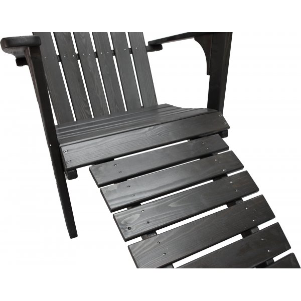 Kungshamn Liegestuhl mit Fußstütze - Schwarz Kungshamn Liegestuhl mit Fußstütze - Schwarz