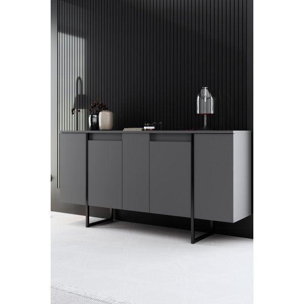 Lux Sideboard Anthrazit/Schwarz