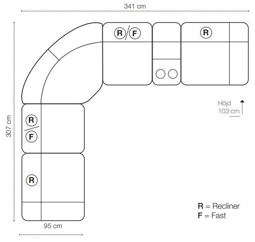Elektrisches Ecksofa Las Vegas F - Hellbraun