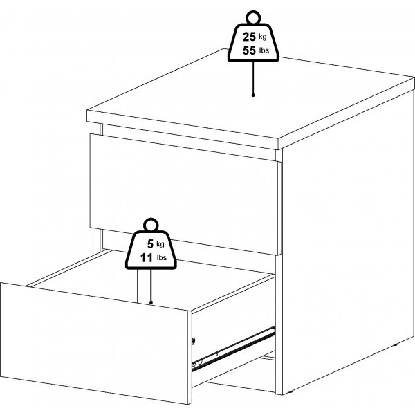 Naia Nachttisch 2 - Schwarz Naia Nachttisch 2 - Schwarz