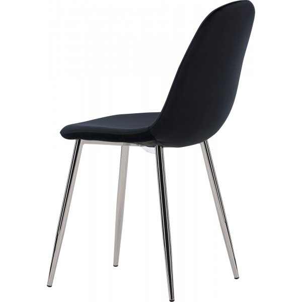 Bridge Esszimmerstuhl - Schwarzer Samt/Chrom