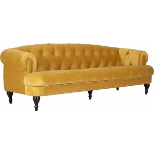 Oxford Deluxe 3-Sitzer Chesterfield - Lwengelb (Samt)