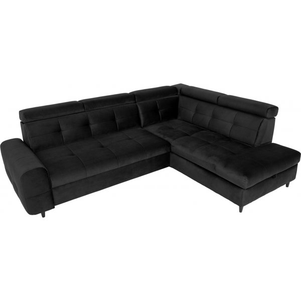 Matras Ecksofa mit offenem Ende rechts - Schwarz