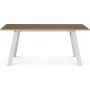 Lnglicher Esstisch Freddy in Wei mit weien Metallbeinen - 170 x 90 cm