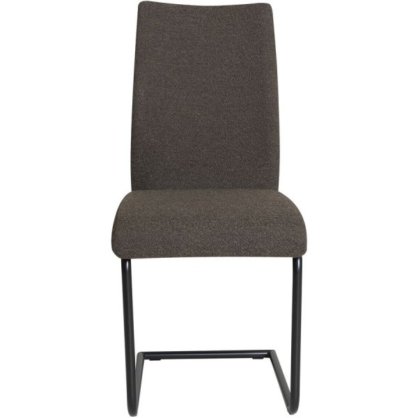 Lina Esszimmerstuhl - Dunkelbrauner Boucl-Stoff