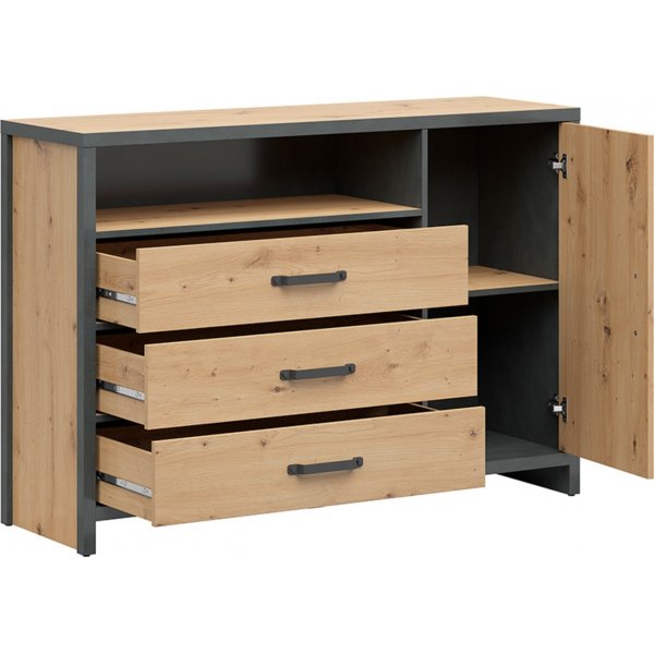 Weston Kommode 131 cm - Artisan Eiche/Grau Weston Kommode 131 cm - Artisan Eiche/Grau