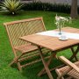 Salt Outdoor-Gruppe; Esstisch mit 2 Sesseln und Teakholzsofa