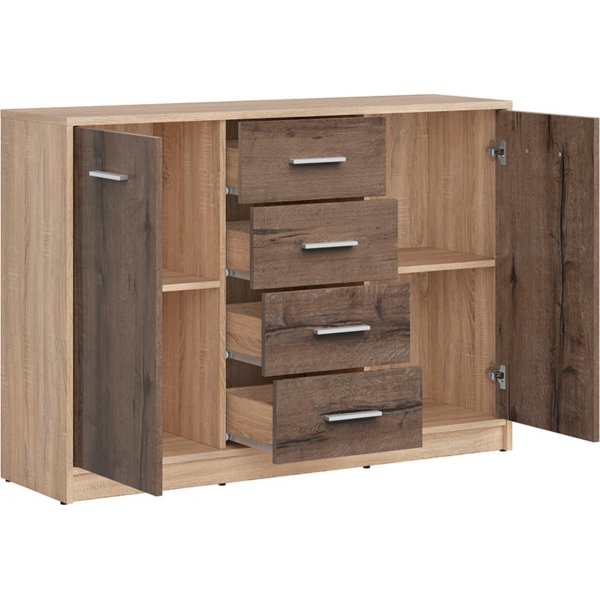 Nepo Plus Aufbewahrungsmöbel - Sonoma Eiche/Eiche dunkel Nepo Plus Aufbewahrungsmöbel - Sonoma Eiche/Eiche dunkel