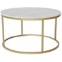 Accent Couchtisch rund 85 - weier marmor/Messingfarben