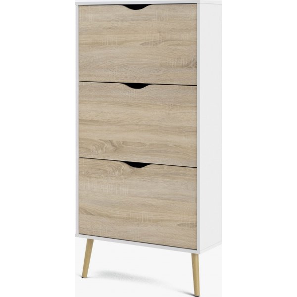 Schuhschrank Oslo - Weiß/Eiche Schuhschrank Oslo - Weiß/Eiche